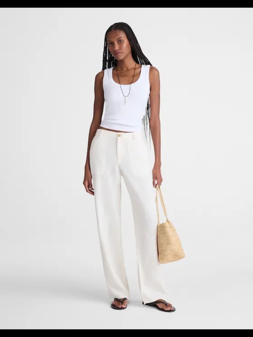 Madewell Wide-Leg Linen-Blend Pants in Cream